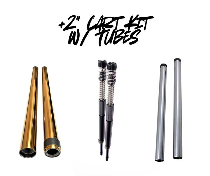 RWD RS-1F Dyna +2" Fork Cartridge Kit W/ Extended Tubes 2006 - 2017 Harley Davidson Dyna