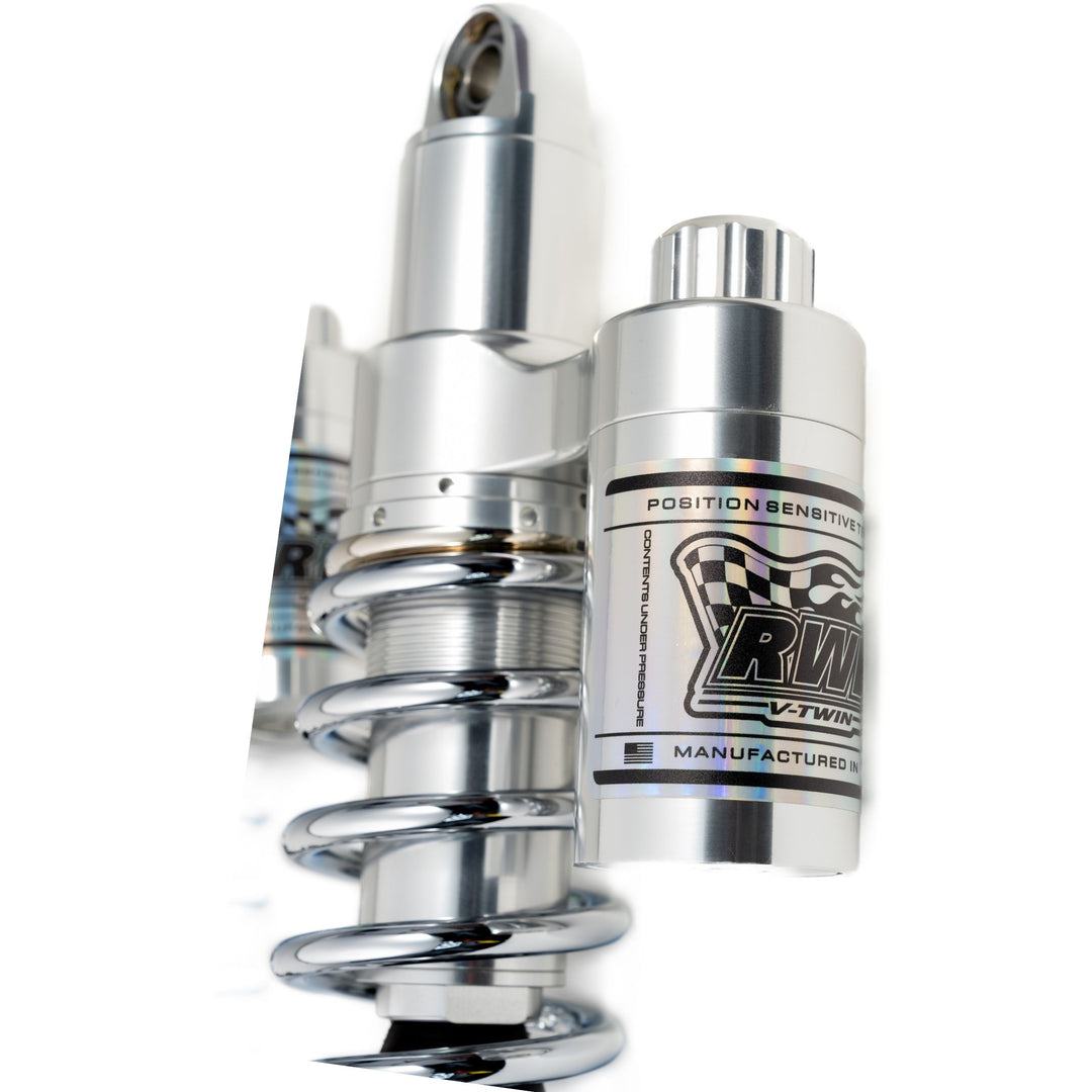 RWD RS-2 Rear Shock Absorber for 1984 - 2000 Harley Davidson FXR (POLISHED BODY / CHROME SPRINGS)