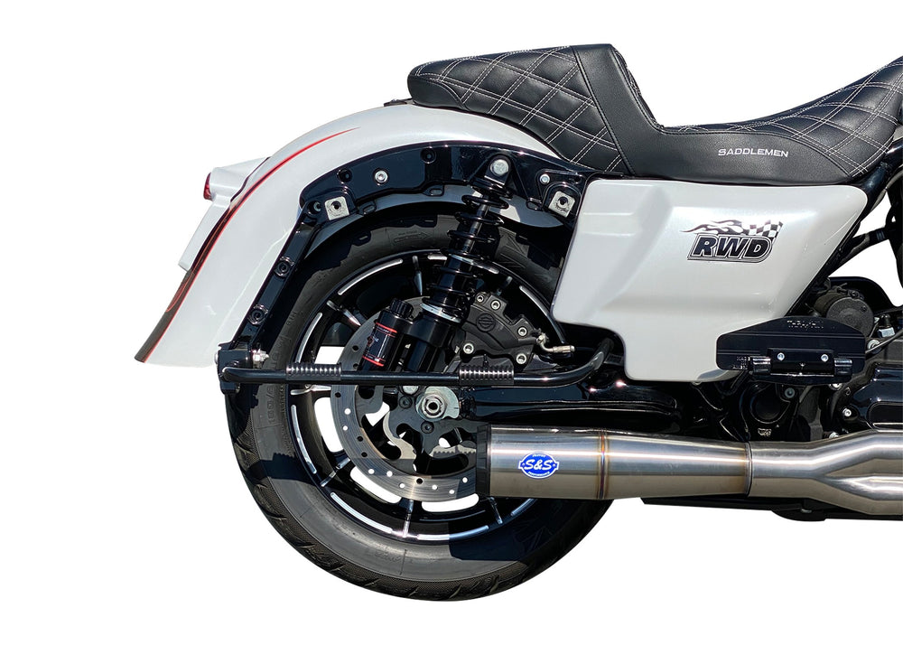 RWD RS-2 Rear Shock shown installed on a Harley Touring